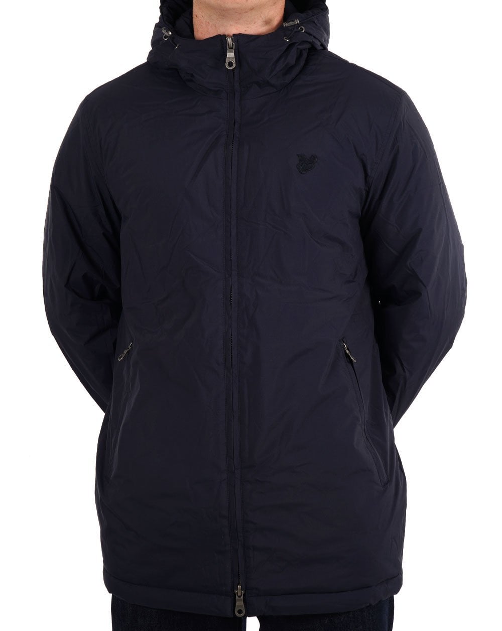 Lyle & Scott Tonal Eagle Parka Shell Jacket Navy