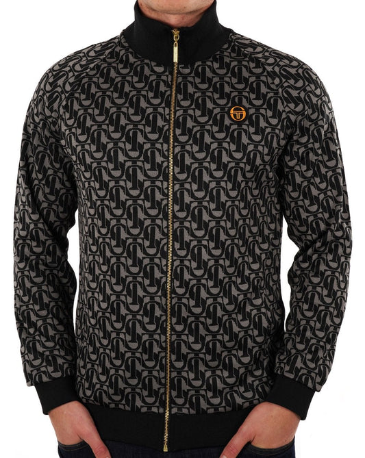 Sergio Tacchini Monogram Track Jacket Black Charcoal