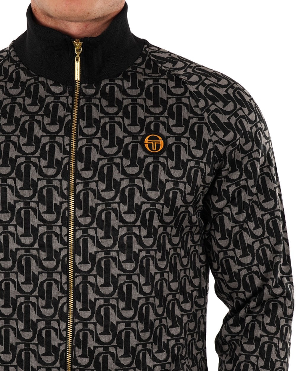 Sergio Tacchini Monogram Track Jacket Black Charcoal