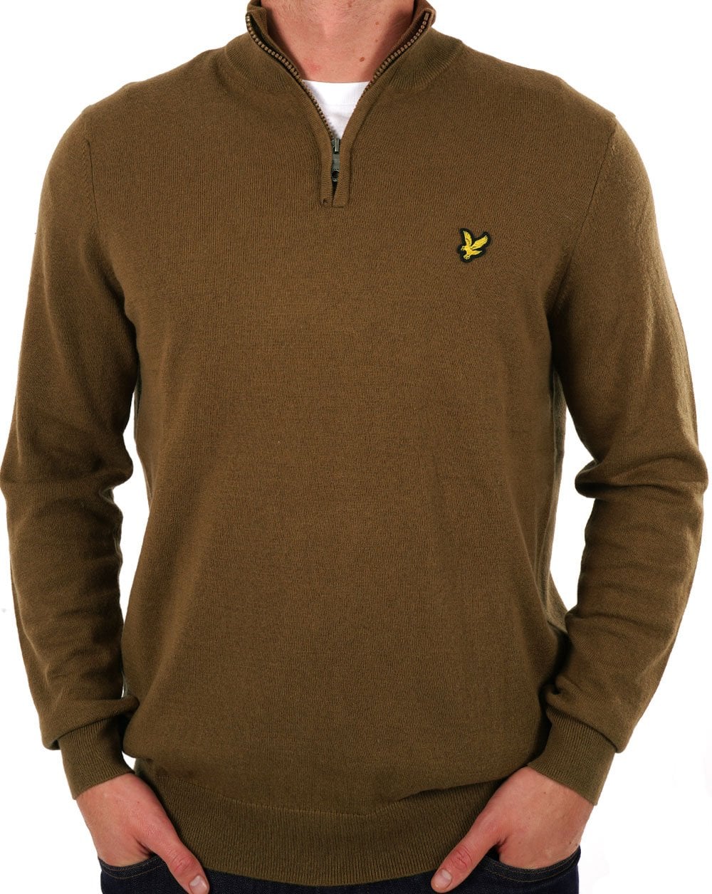 Lyle & Scott Merino Quarter Zip Jumper Wild Nettle