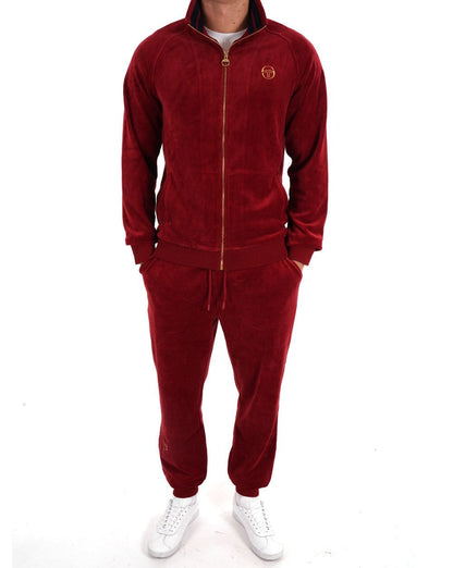 Sergio Tacchini Classic Velour Track Pants Deep Red