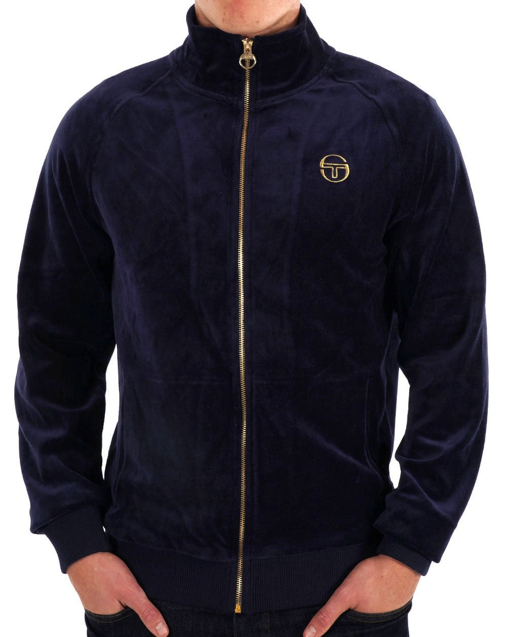 Sergio Tacchini Classic Velour Track Top Navy