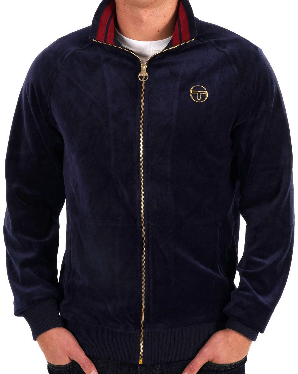 Sergio Tacchini Classic Velour Track Top Navy