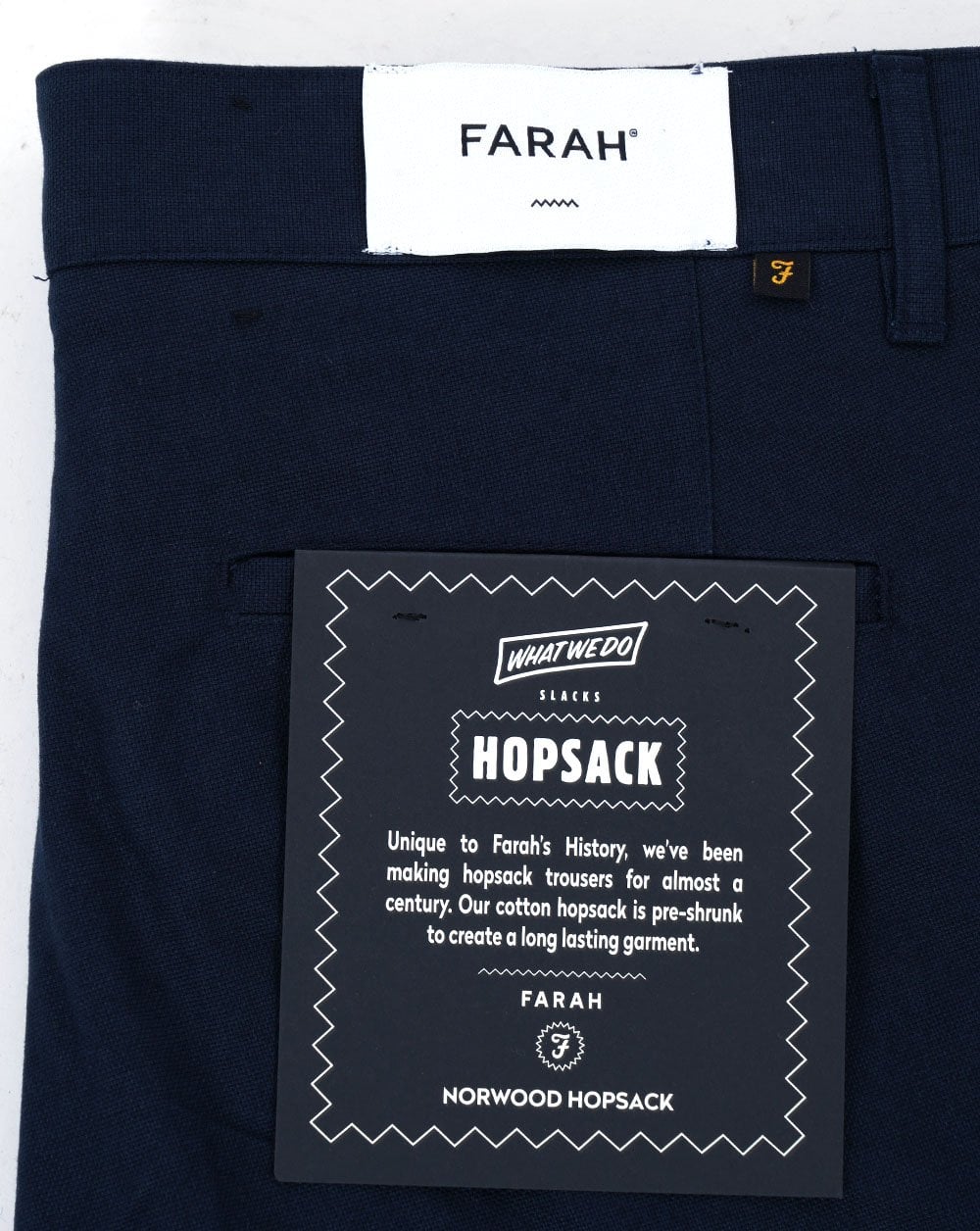 Farah Norwood Hopsack Trousers Navy