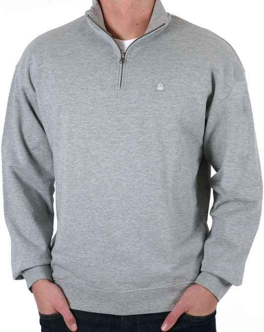 Benetton Quarter Zip Sweatshirt Grey