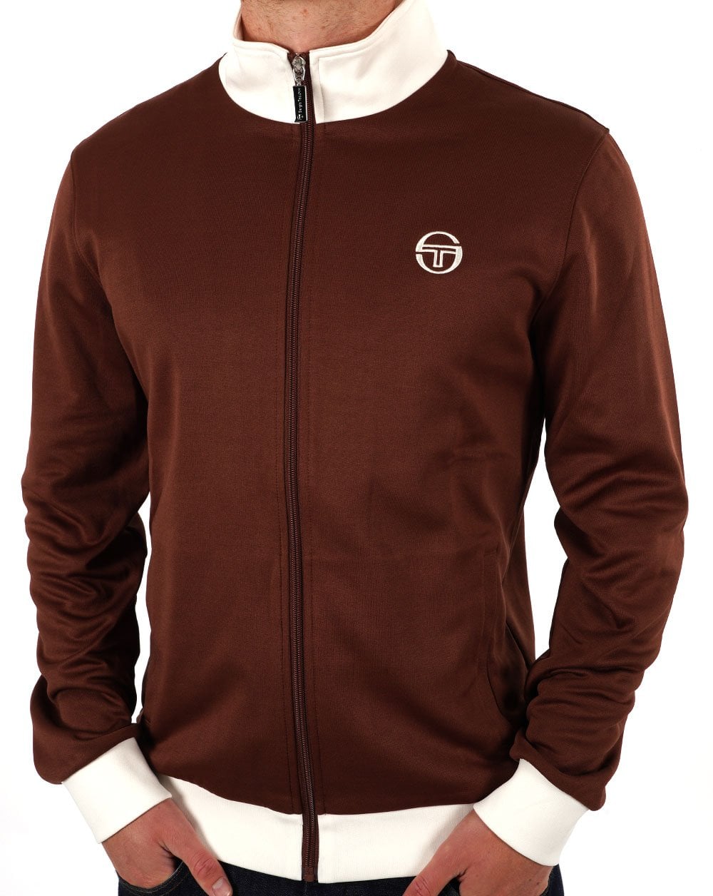 Sergio Tacchini Retro Track Top Brown Gardenia
