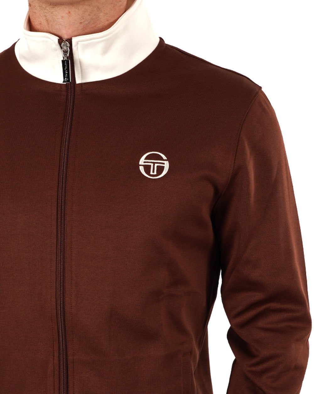 Sergio Tacchini Retro Track Top Brown Gardenia