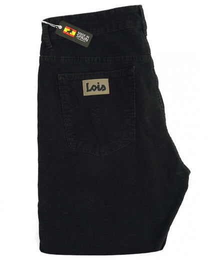 Lois Bootcut Needle Cord Black