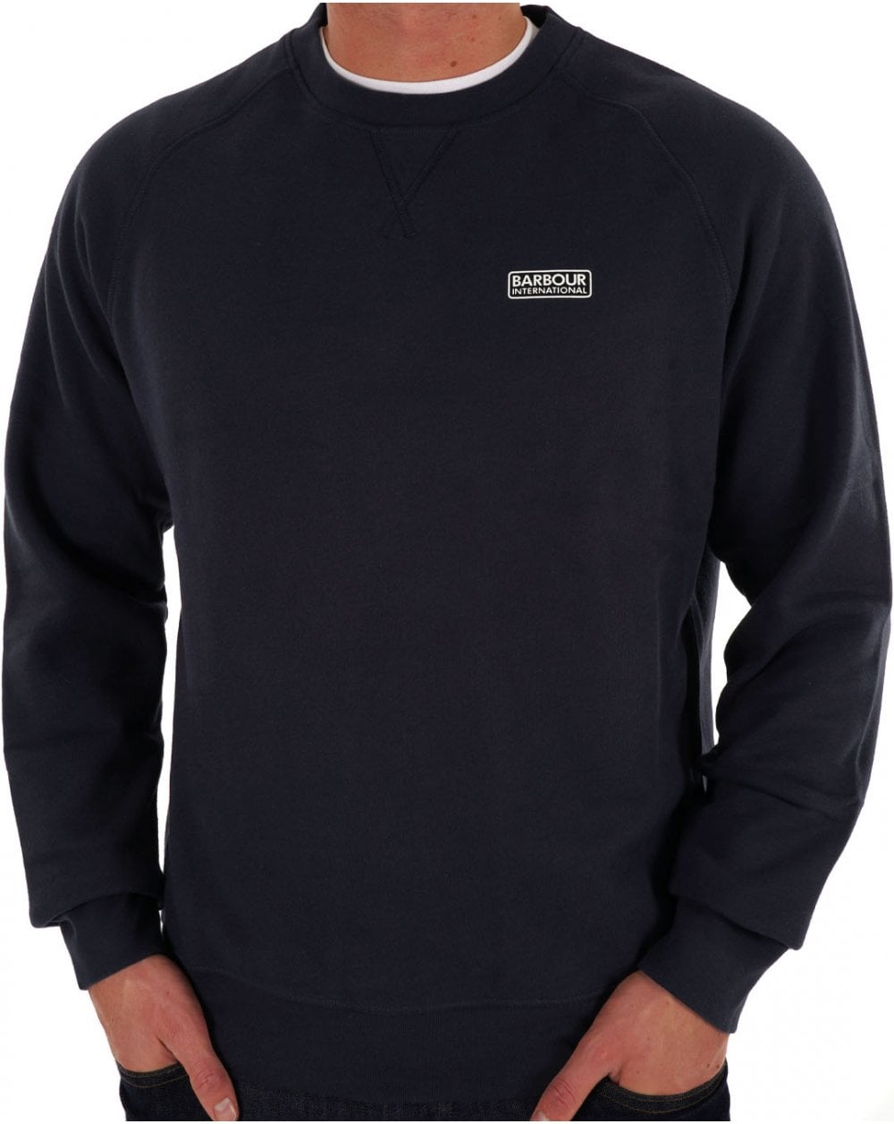 Barbour International Essential Crew Sweat Navy/White