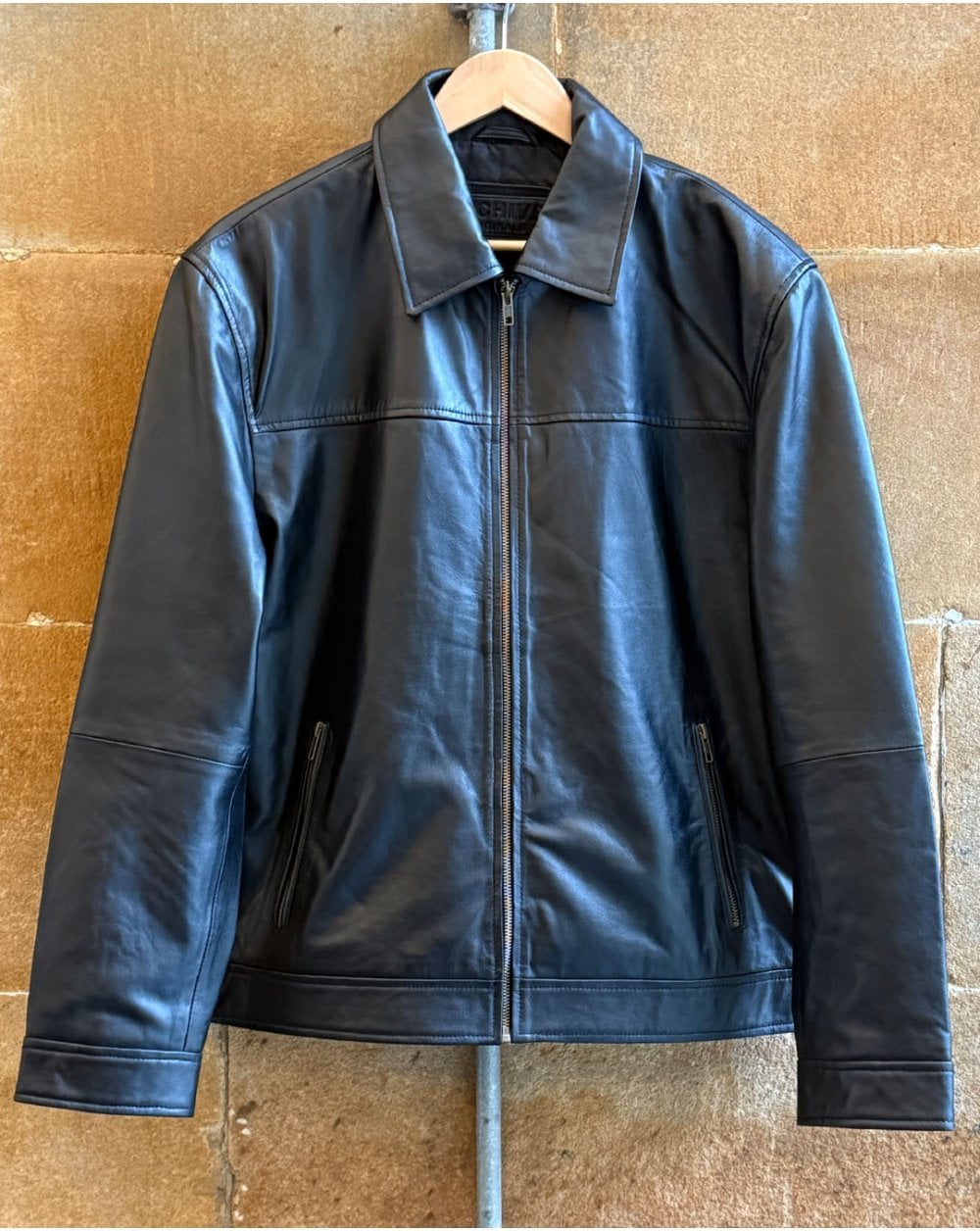 Archive Leathers Shirt Collar leather Jacket Black