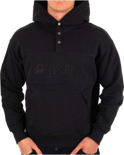 Benetton Large Logo Hooded Sweatshirt Black
