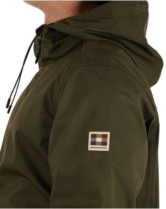 Aquascutum Aquascutum Shell Hybrid Hooded Jacket Army Green