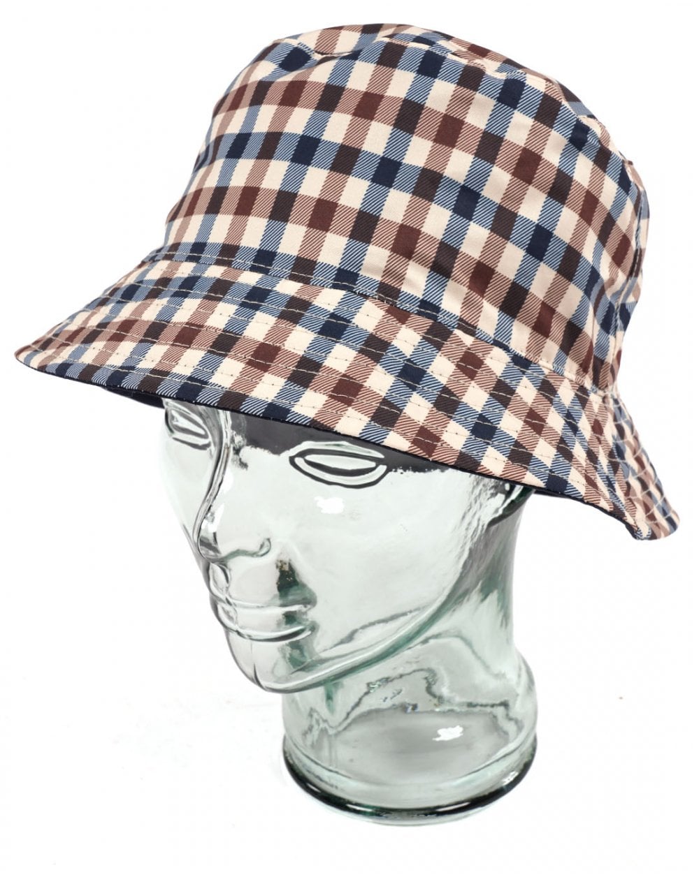 Aquascutum Hydro Reversible Bucket Hat Navy/Check