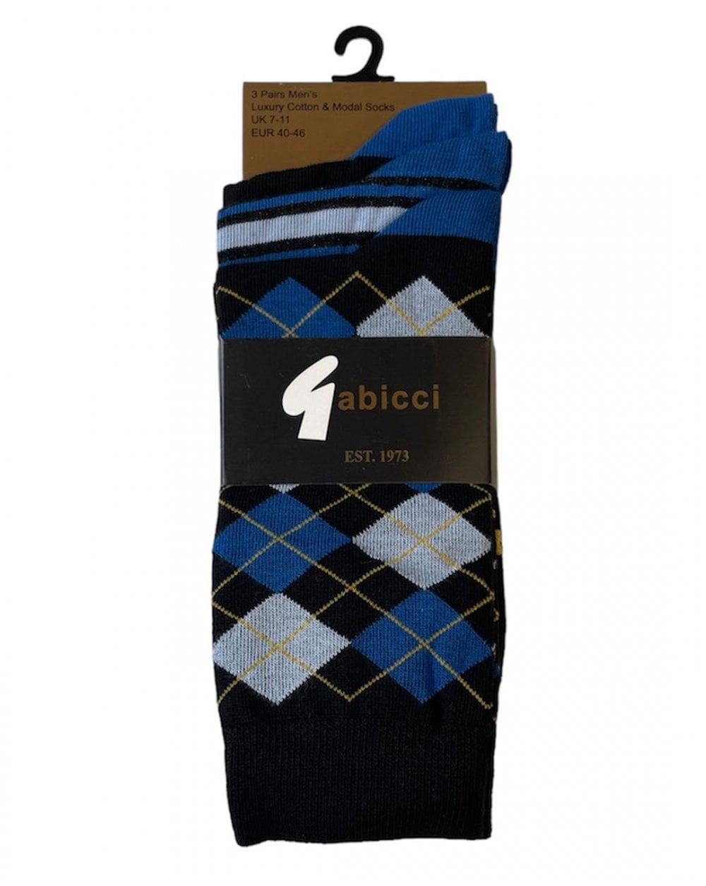 Gabicci Vintage Argyle Socks Black