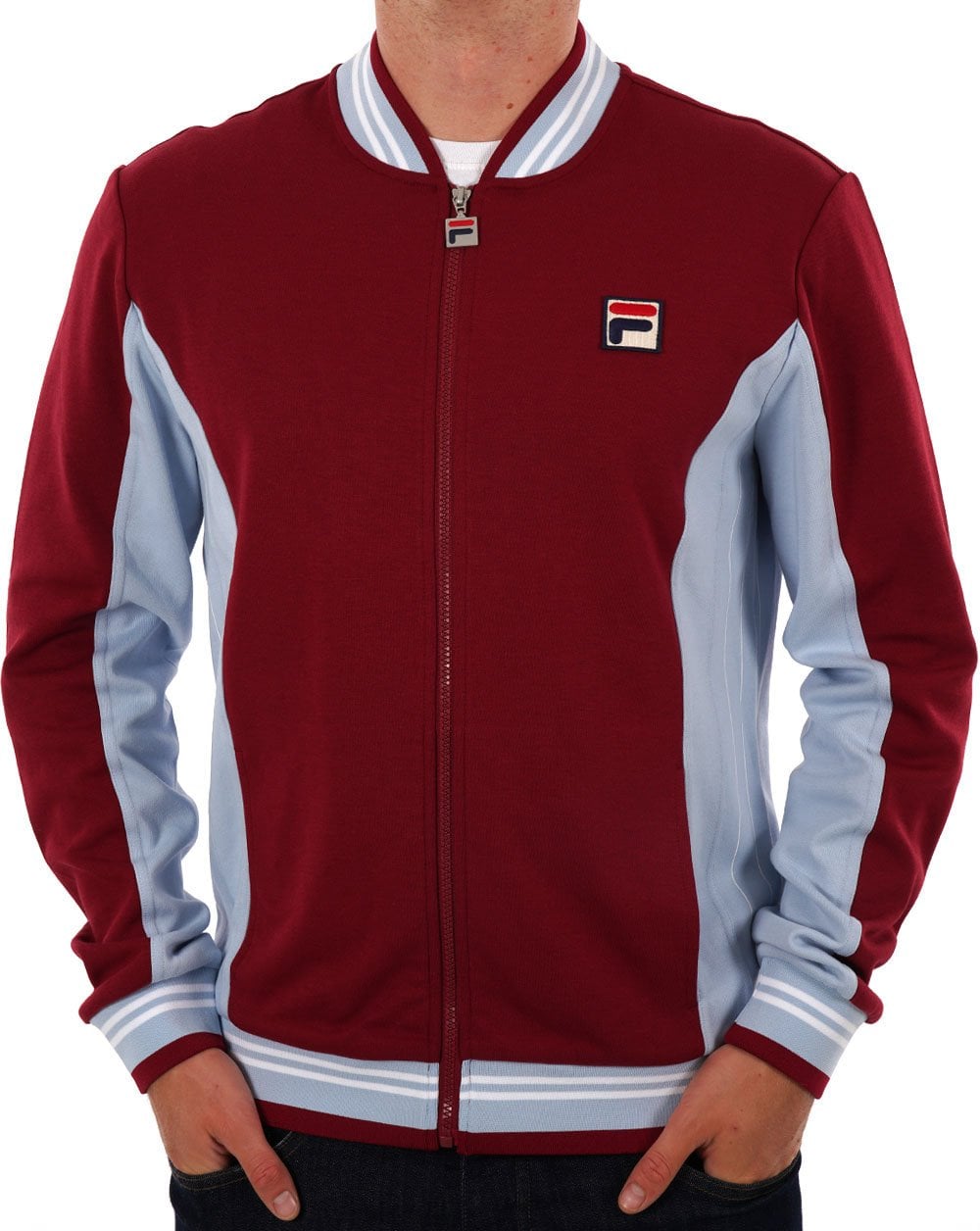Fila Vintage Mk1 Settanta Track Top Claret/Sky Blue