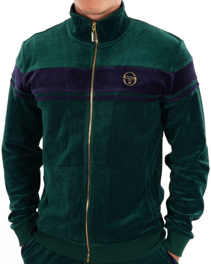 Sergio Tacchini Masters Velour Track Top Green / Navy