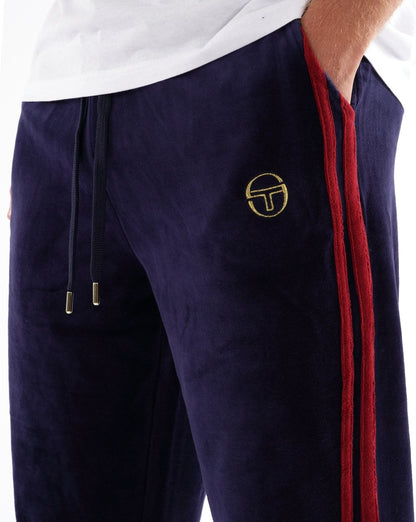 Sergio Tacchini Masters Velour Track Pants Navy Blue / Merlot