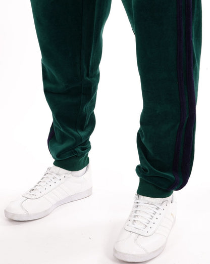 Sergio Tacchini Masters Velour Track Pants Green / Navy Blue