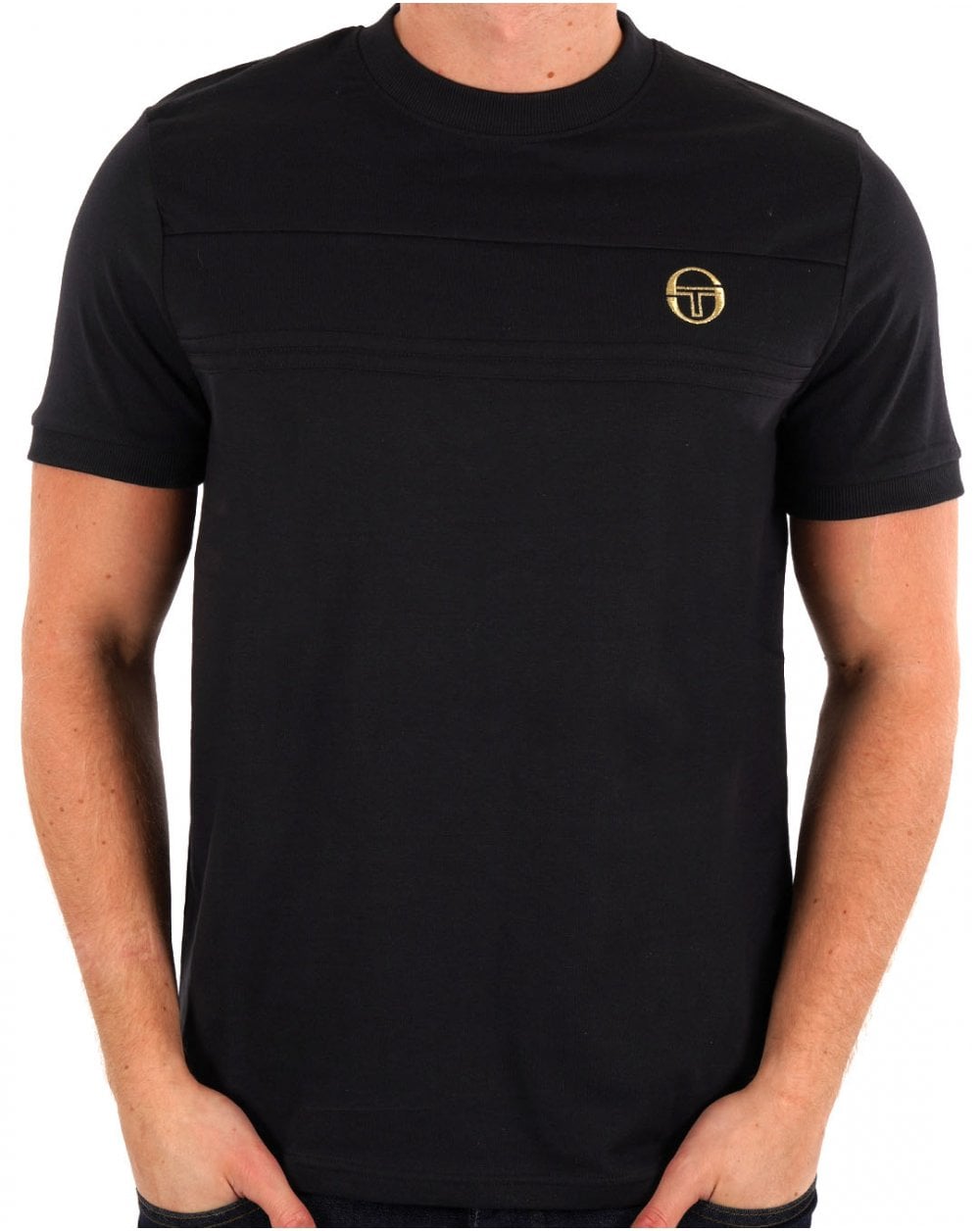 Sergio Tacchini Masters T Shirt Black/Gold