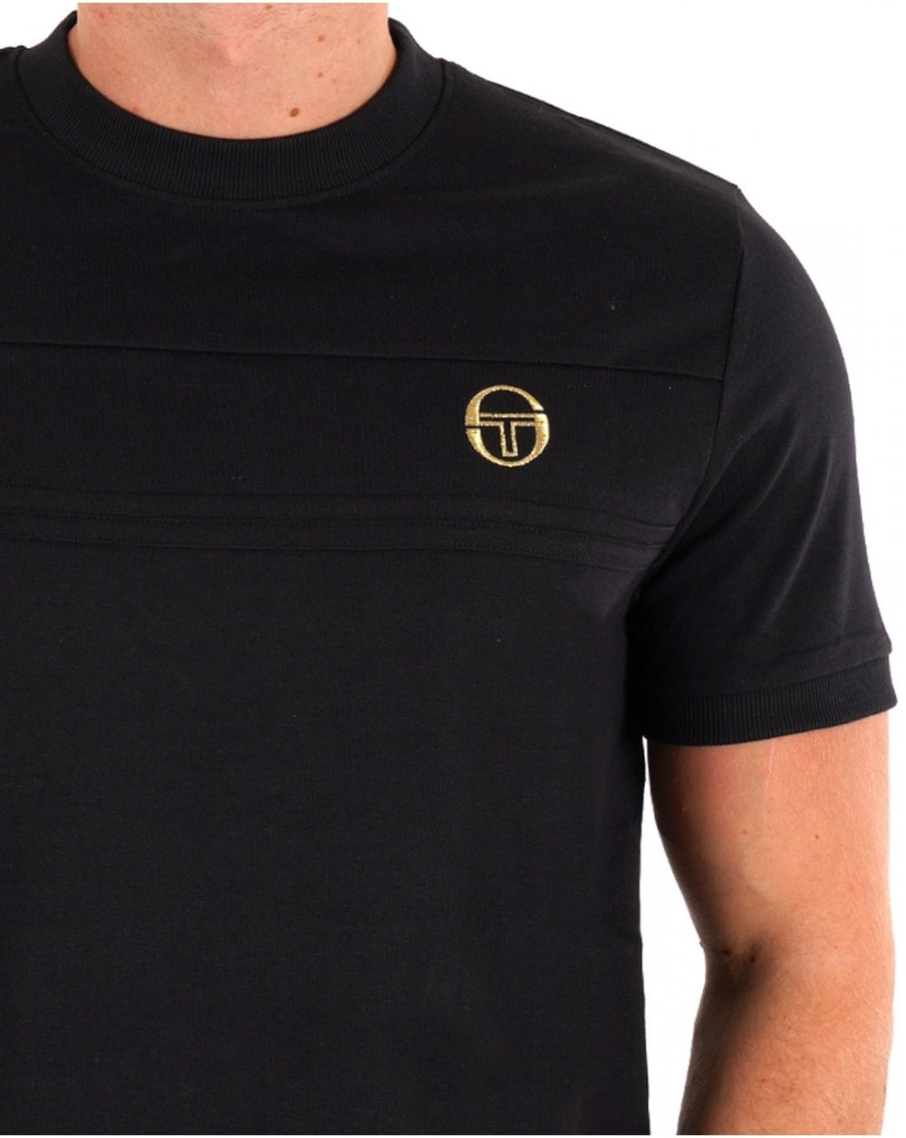 Sergio Tacchini Masters T Shirt Black/Gold
