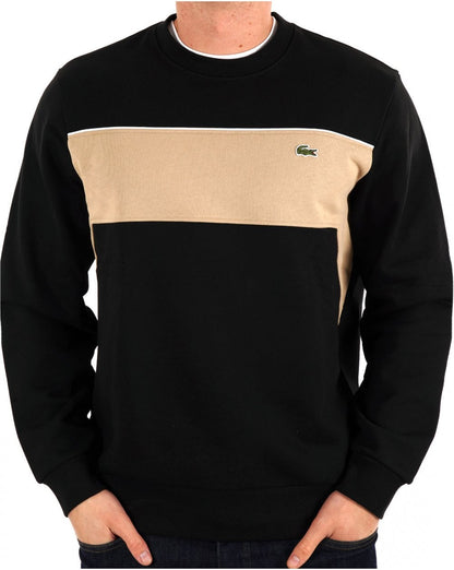 Lacoste Colour Block Sweatshirt Black Sand