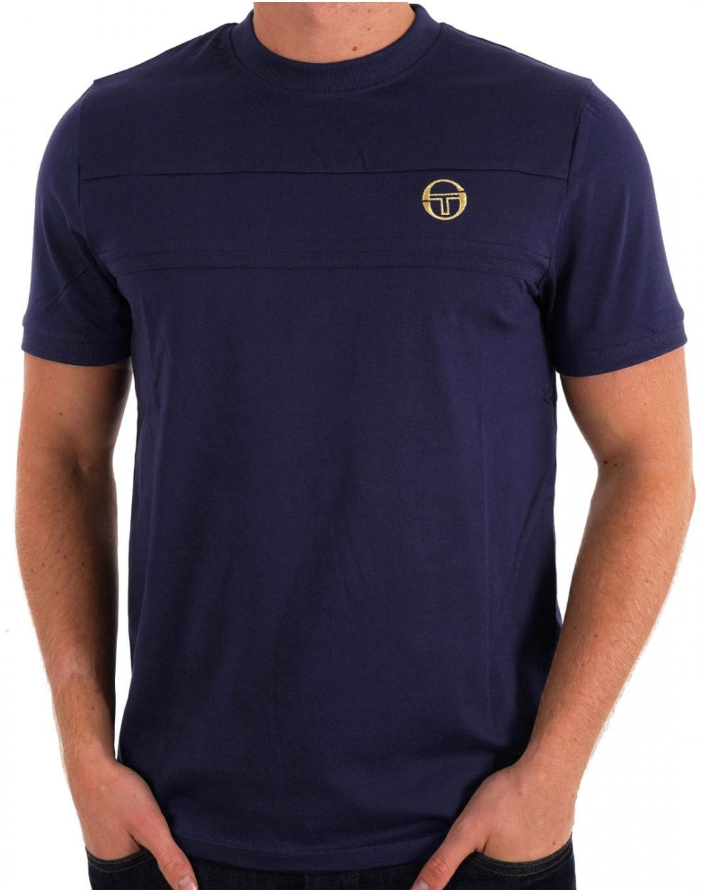 Sergio Tacchini Masters T Shirt Navy Gold