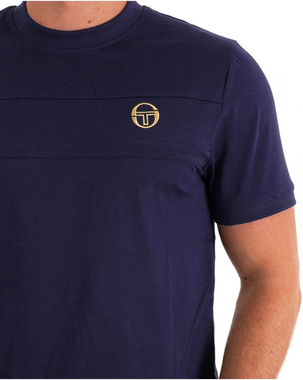 Sergio Tacchini Masters T Shirt Navy Gold