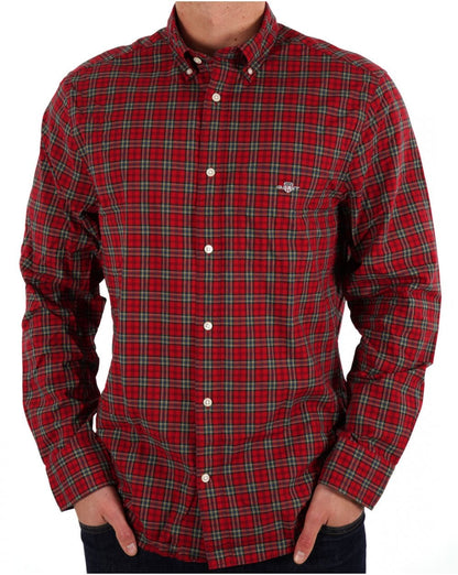 Gant Poplin Tartan Shirt Ruby Red