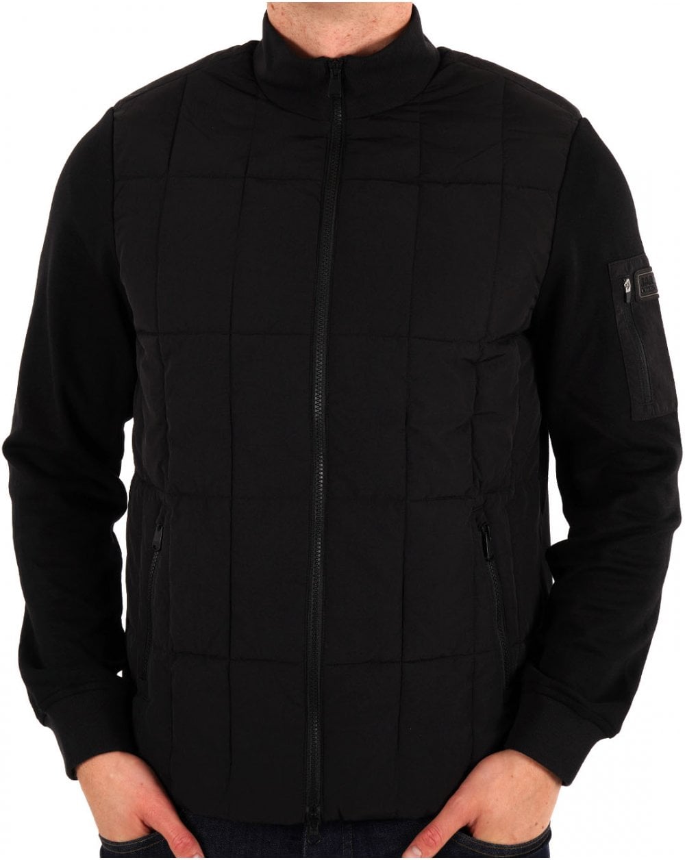 Barbour International Otto Baffle Quilt Zip Thru Black