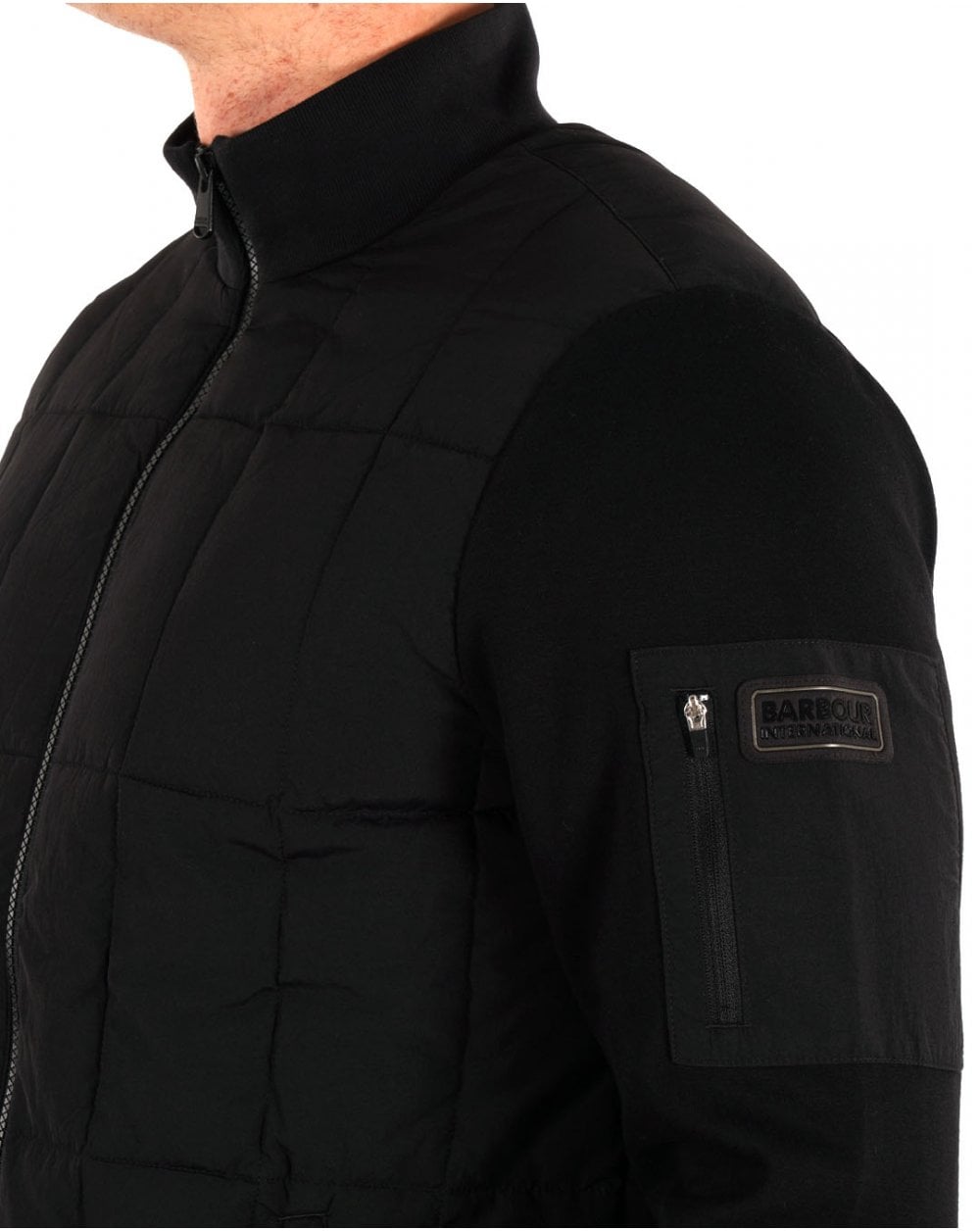 Barbour International Otto Baffle Quilt Zip Thru Black