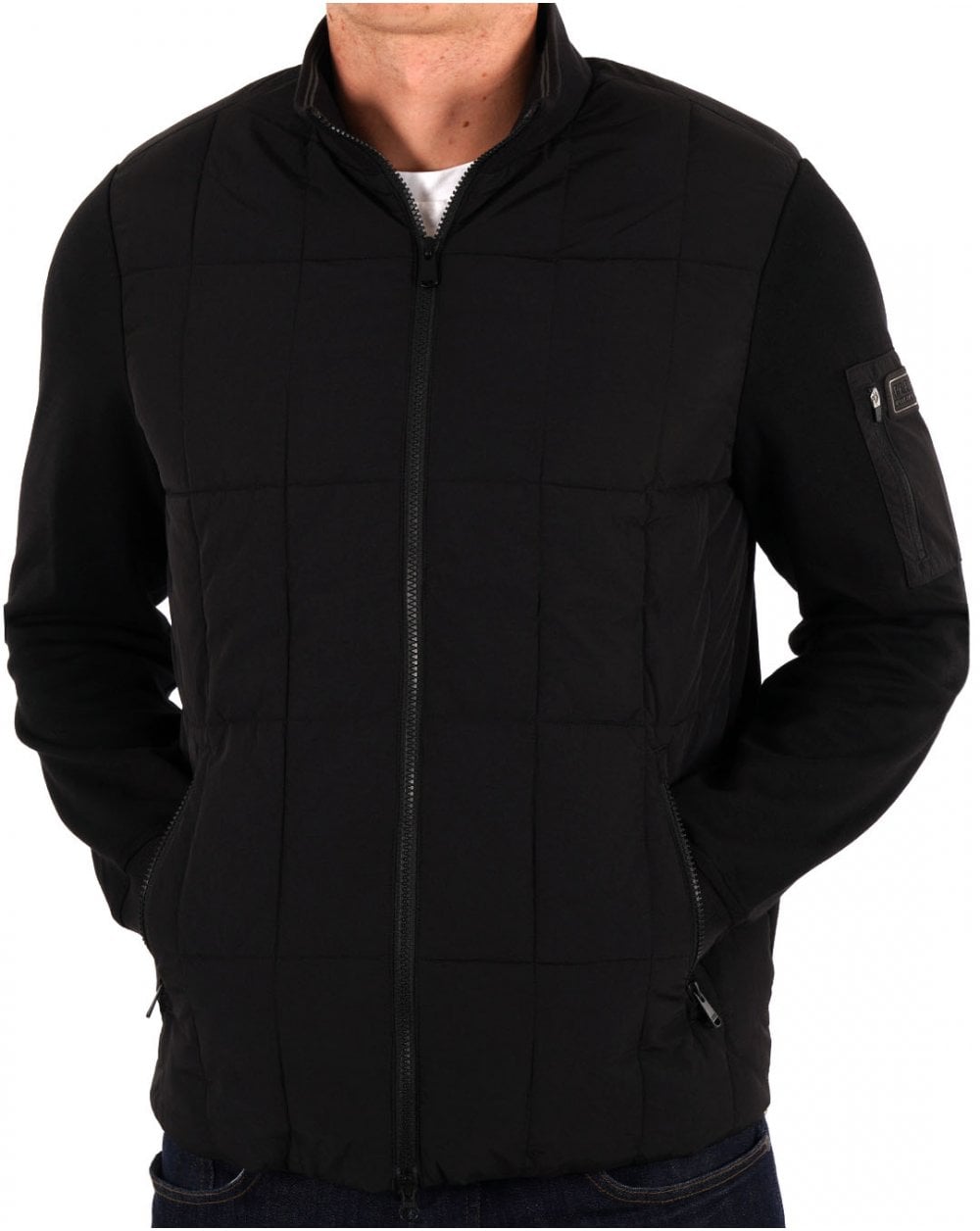 Barbour International Otto Baffle Quilt Zip Thru Black