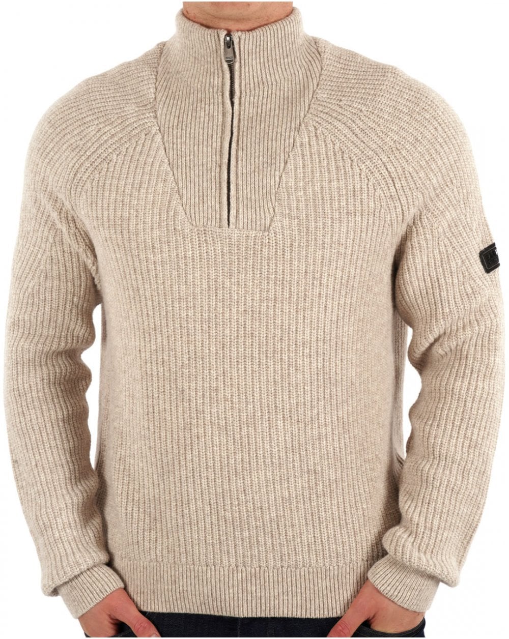 Barbour International Chester Funnel Knit Jumper Whisper White