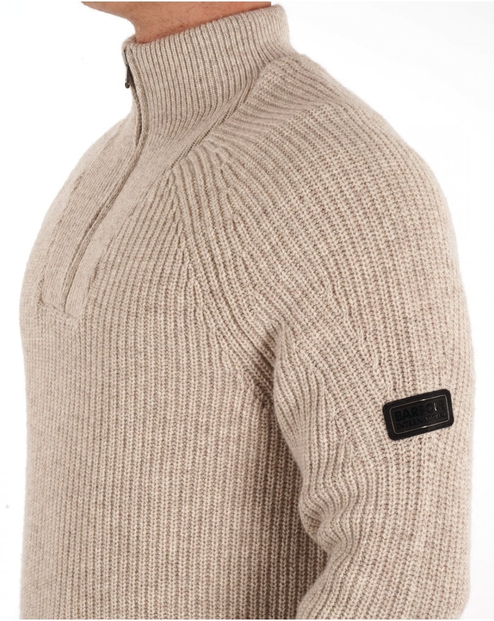 Barbour International Chester Funnel Knit Jumper Whisper White