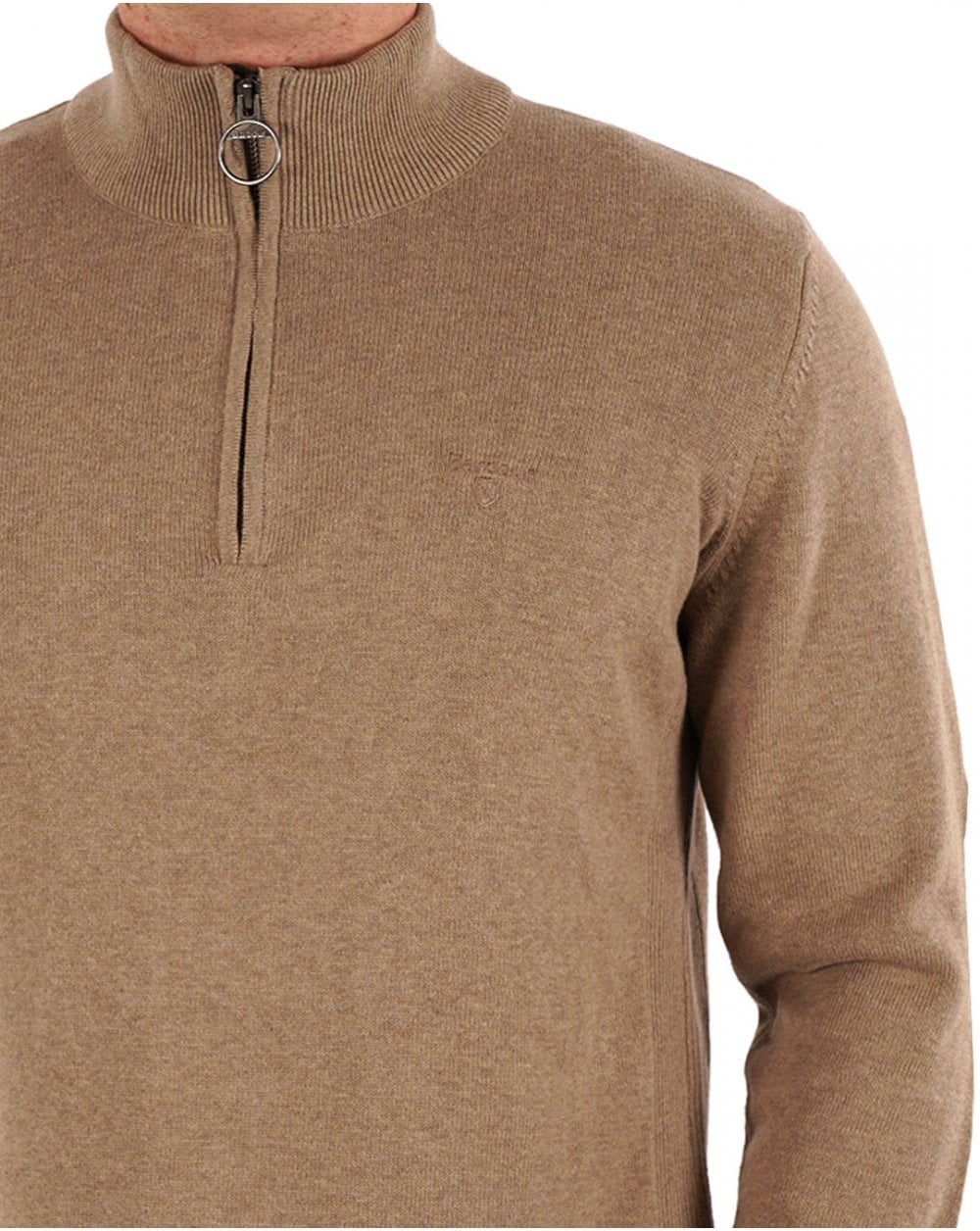 Barbour Cotton Half Zip Knit Vintage Dk Sand