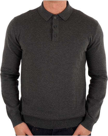 Barbour Bassington Knitted LS Polo Charcoal
