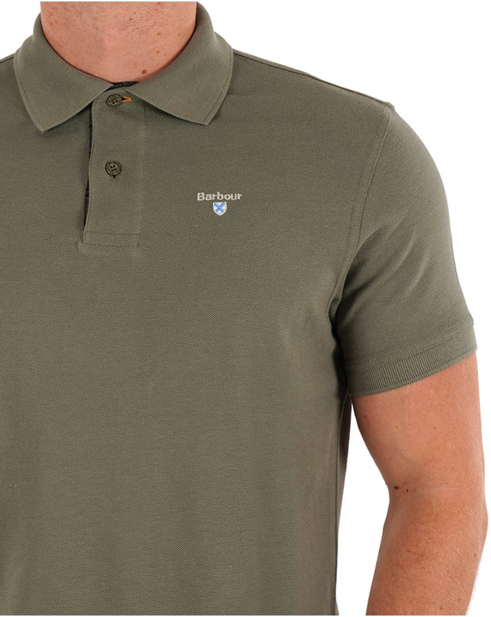 Barbour Tartan Pique Polo Shirt Green Slate