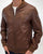 Gabicci Vintage Leather Bomber Jacket Brown