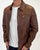 Gabicci Vintage Collared Leather Jacket Brown