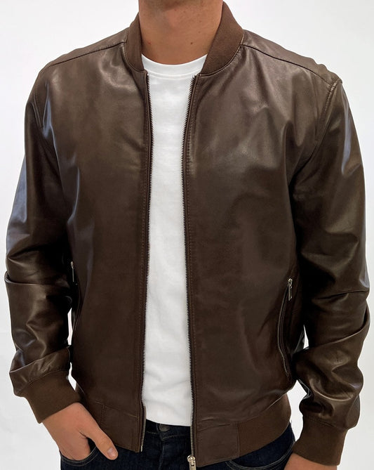 Archive Originals Archive Leathers Bomber Jacket Brown