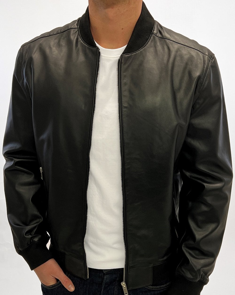 Archive Leathers Bomber Jacket Black