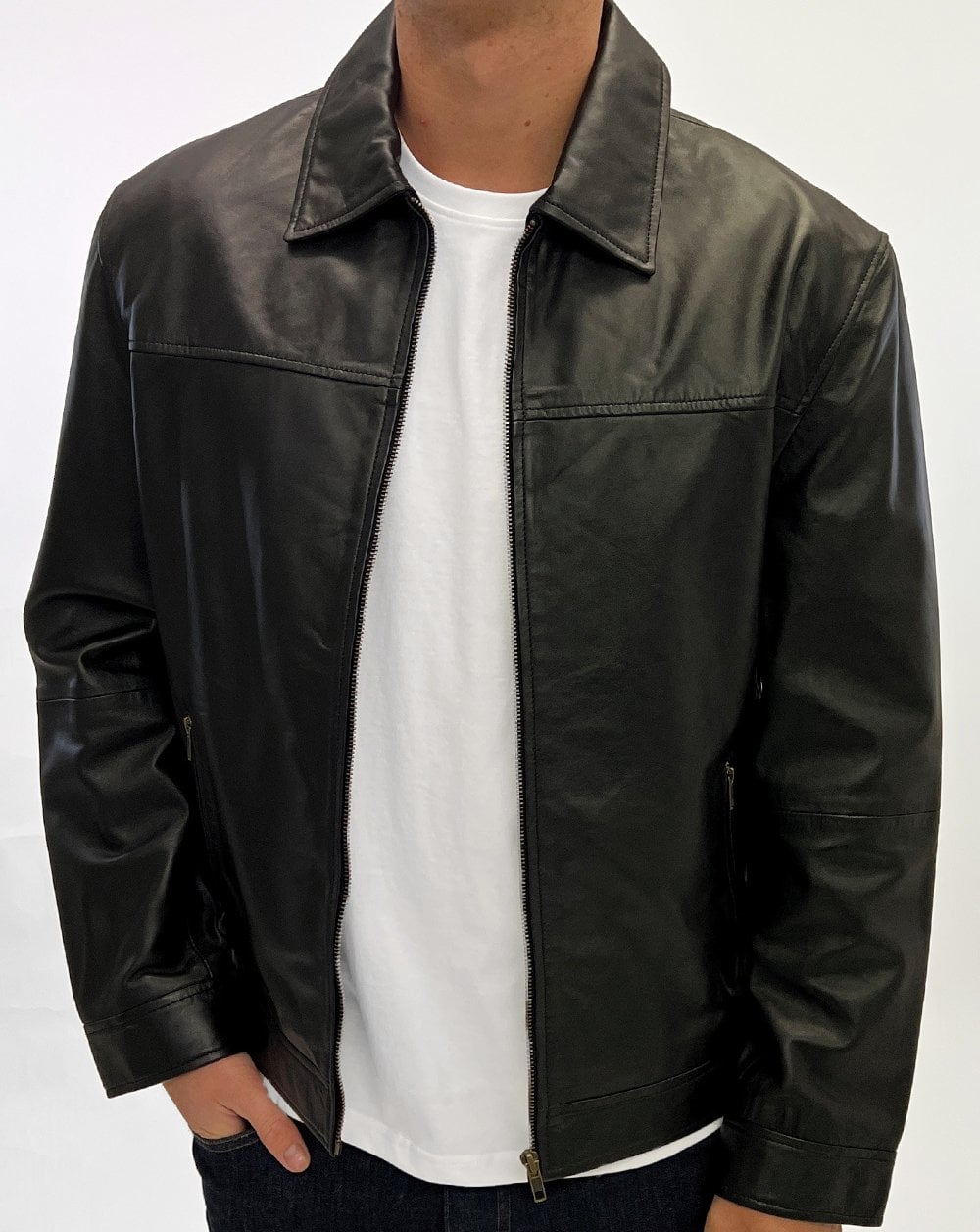 Archive Leathers Shirt Collar leather Jacket Black