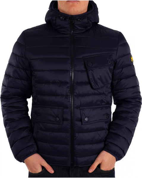 Barbour International Racer Ouston Hooded Quilted Jacket Navy