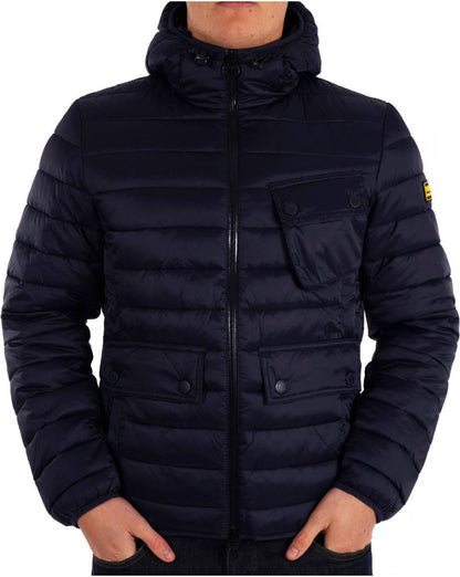 Barbour International Racer Ouston Hooded Quilted Jacket Navy