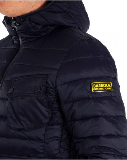 Barbour International Racer Ouston Hooded Quilted Jacket Navy