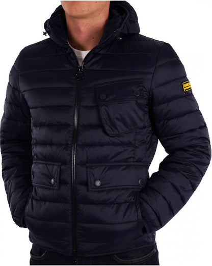 Barbour International Racer Ouston Hooded Quilted Jacket Navy