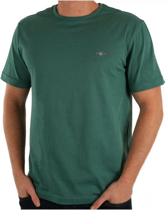 Gant Shield Crew T Shirt Woody Green