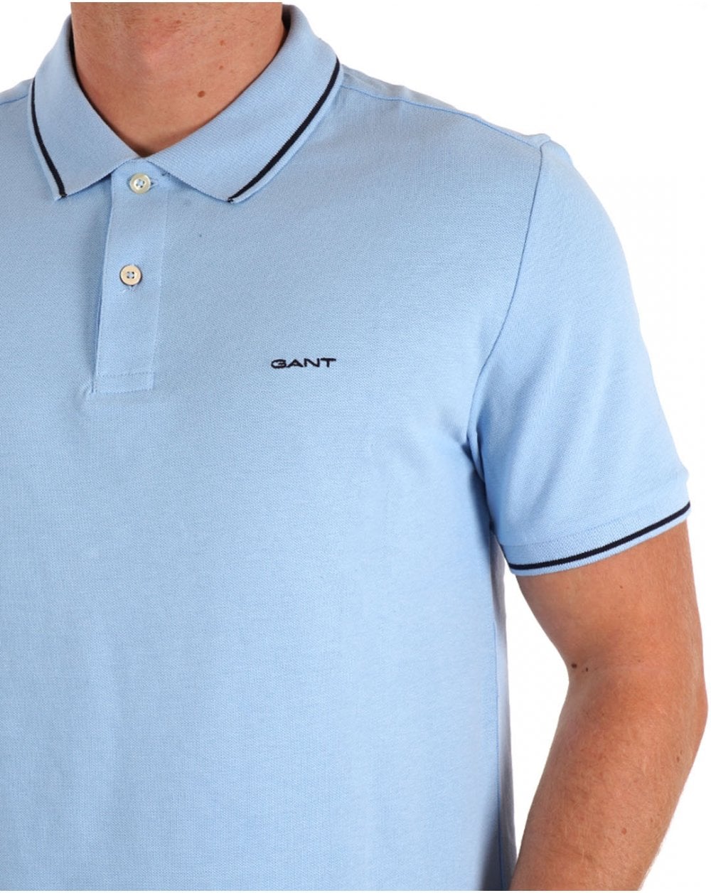 Gant Tipping Pique Polo Shirt Capri Blue