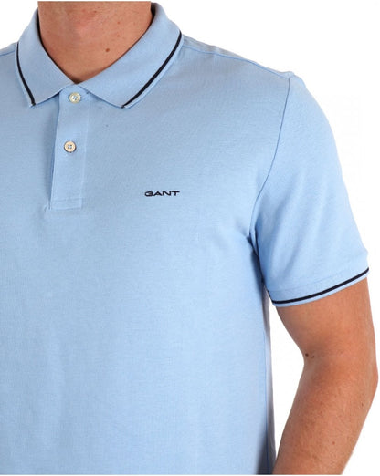 Gant Tipping Pique Polo Shirt Capri Blue