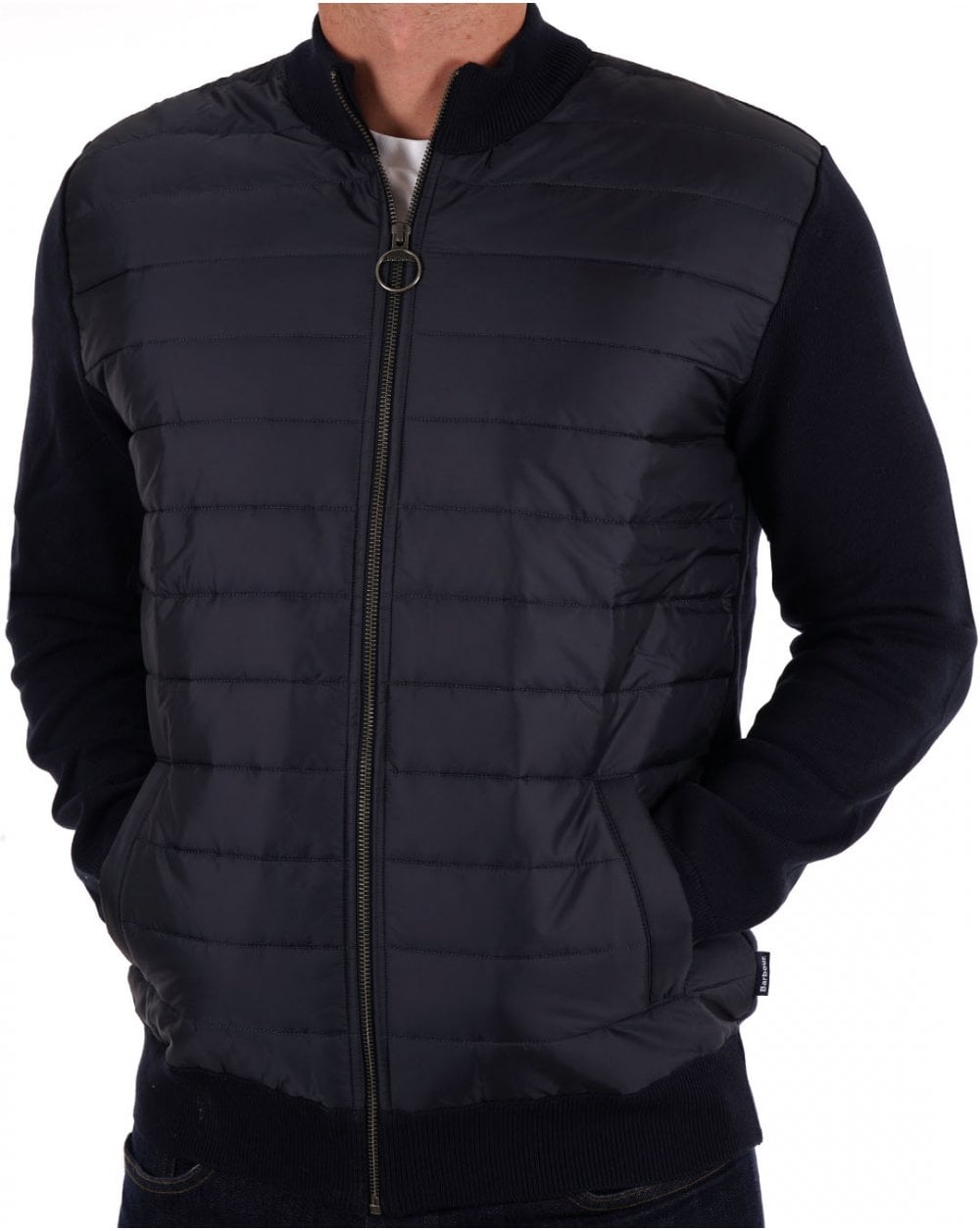 Barbour Baffle Zip Through Jacket Navy