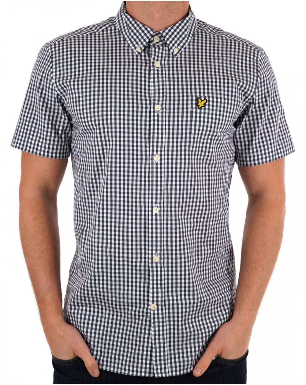 Lyle And Scott Short Sleeve Gingham Shirt Navy